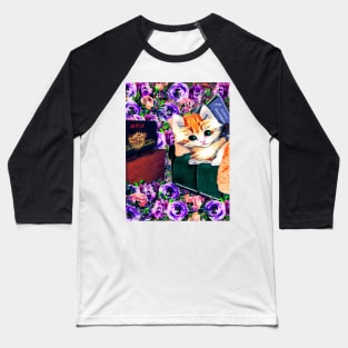 Binge Watching and Binge Reading Kitty Baseball T-Shirt